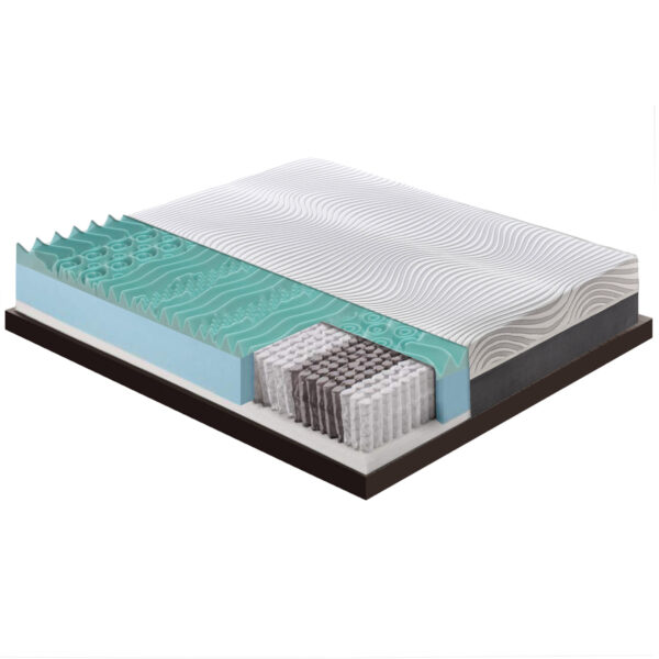 TERISTE Materasso Ibrido 25,4 Cm – Memory Foam E Molle Insacchettate – 19 Zone – Senza Fibra Di Vetro - 2