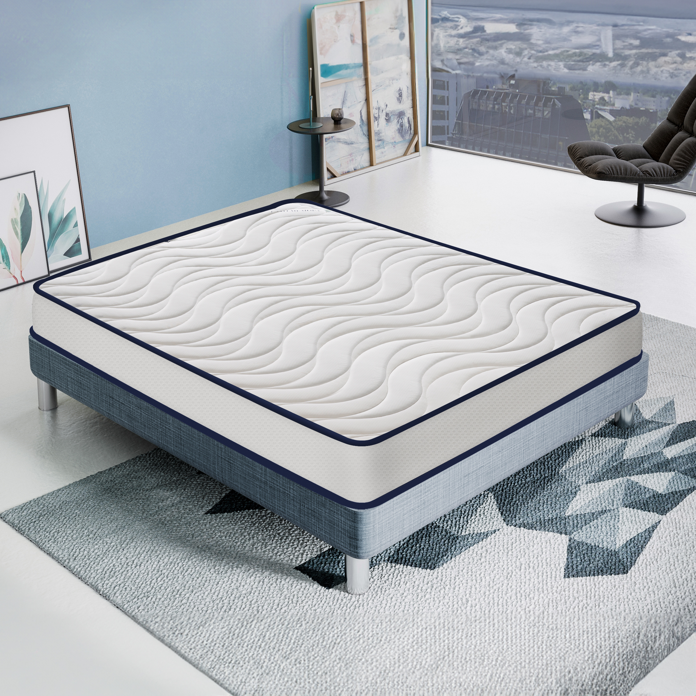 Materasso ortopedico effetto Memory, 13 Zone di Comfort, Extra Rigido, Alto 20 cm, Effetto Rinfrescante, Onda Memory Massaggiante, Disponibile in Varie misure