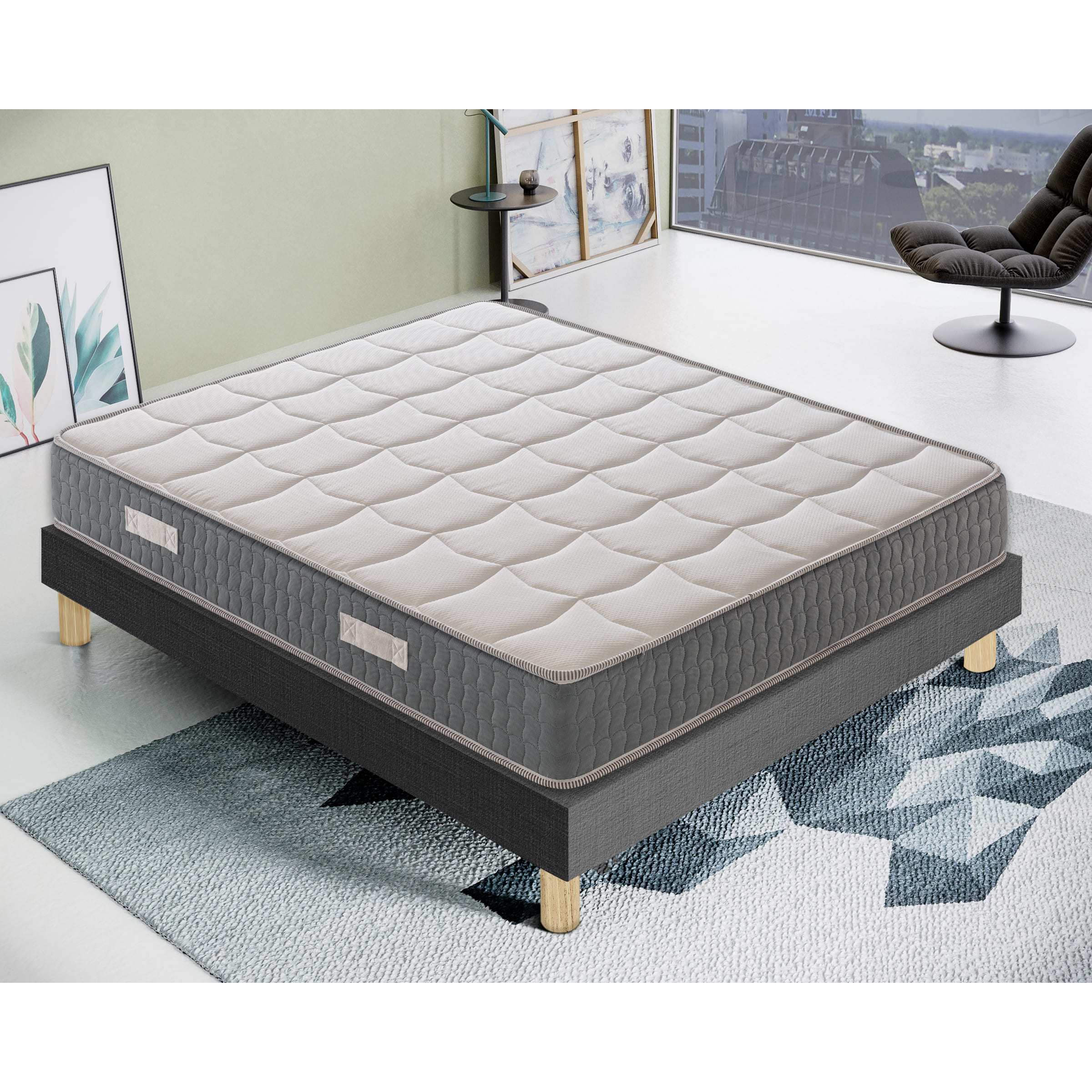 Materasso in Memory Foam, Altezza 20 cm, 5 cm Memory Thermico, con Zone di Comfort, Sostegno Medio/Rigido, Sistema di Alleviamento dei punti di Pressione , Massima Traspirazione