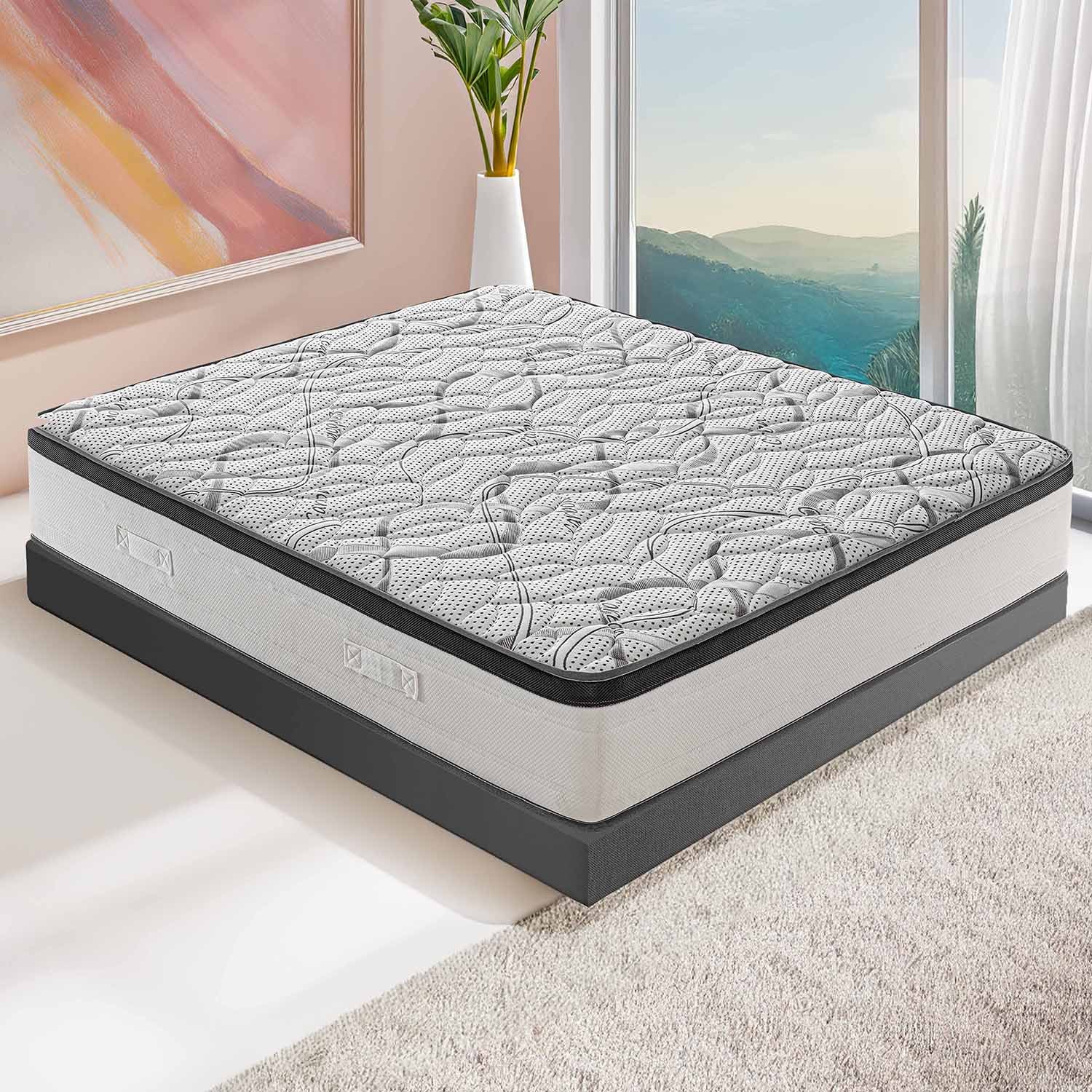 Materasso ROYAL DELUXE effetto MEMORY – Schiuma HR Ad Altissima Densità – Ortopedico 100% Made in Italy – Fodera con CARBONIO effetto Rilassante