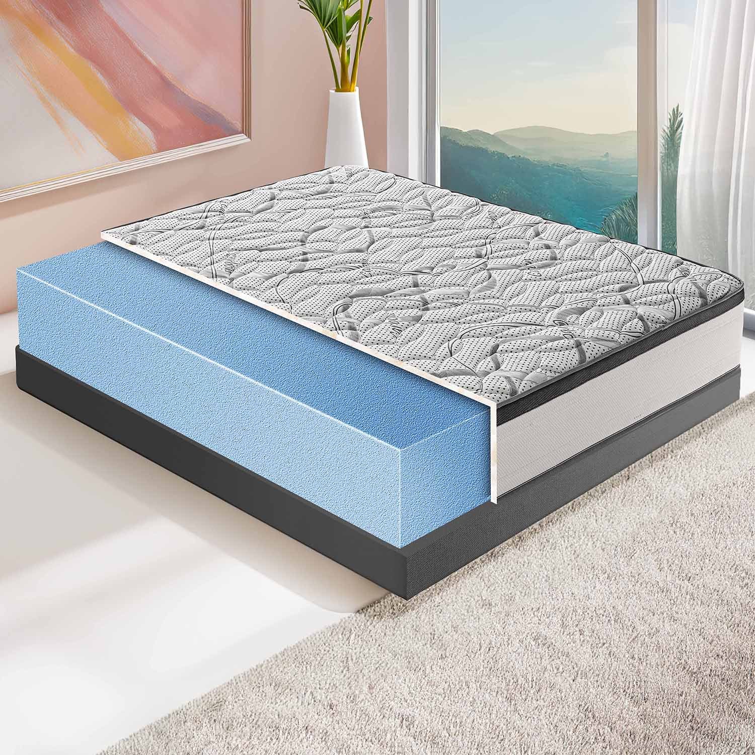 Materasso ROYAL DELUXE effetto MEMORY - Schiuma HR Ad Altissima Densità - Ortopedico 100% Made in Italy - Fodera con CARBONIO effetto Rilassante - immagine 2