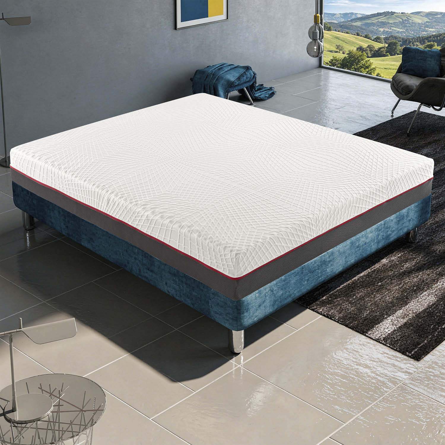 Materasso GREY DELUXE Memory Foam Adattivo – SFODERABILE – Altezza 21 cm – Ortopedico Made In Italy – Lavorazioni ARTIGIANALI – Alleviamento Punti di Pressione