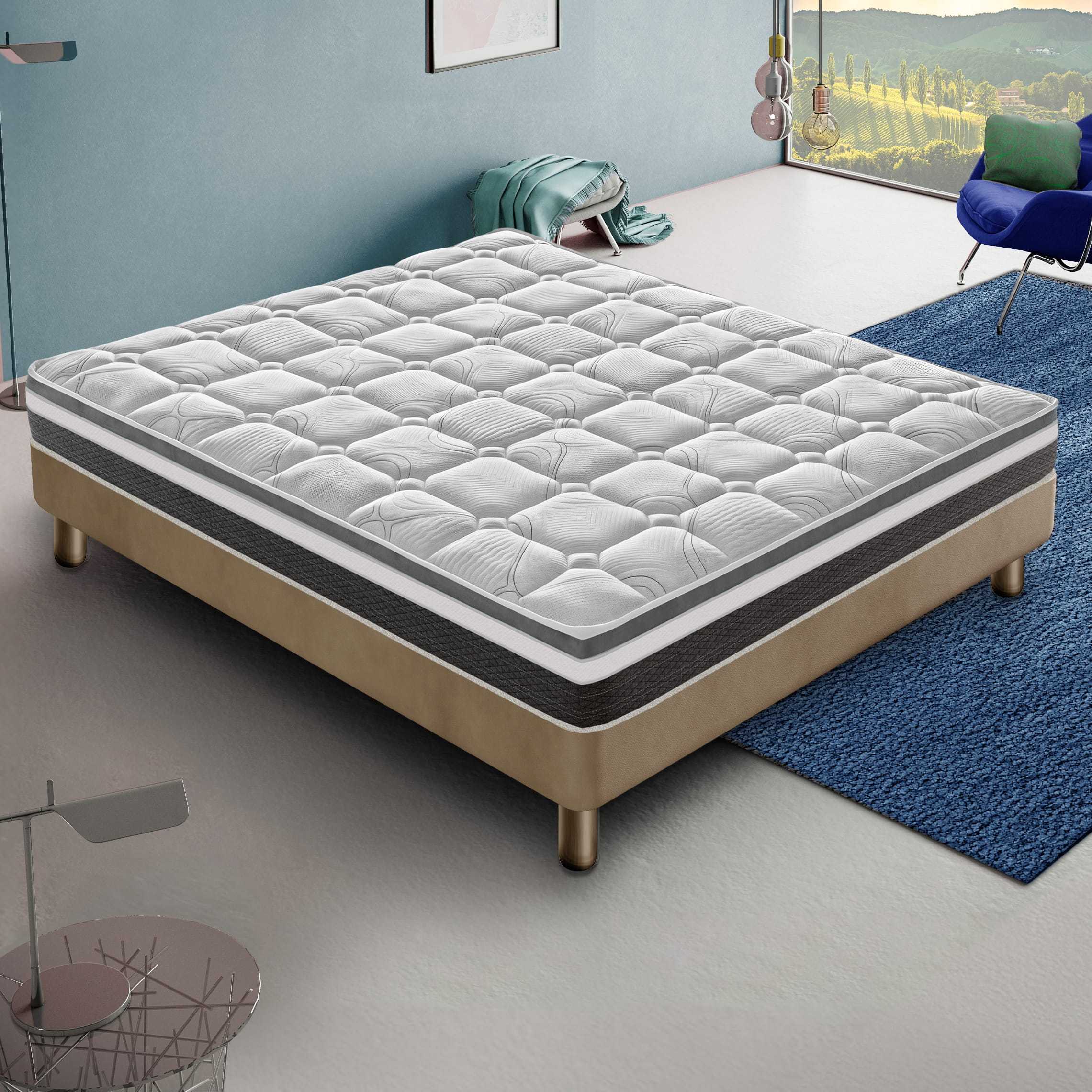 Materasso in memory foam, ergonomico, resistente alla deformazione, altezza 20 cm, 13 zone di comfort, traspirante, riduce la pressione, disponibile in diverse dimensioni