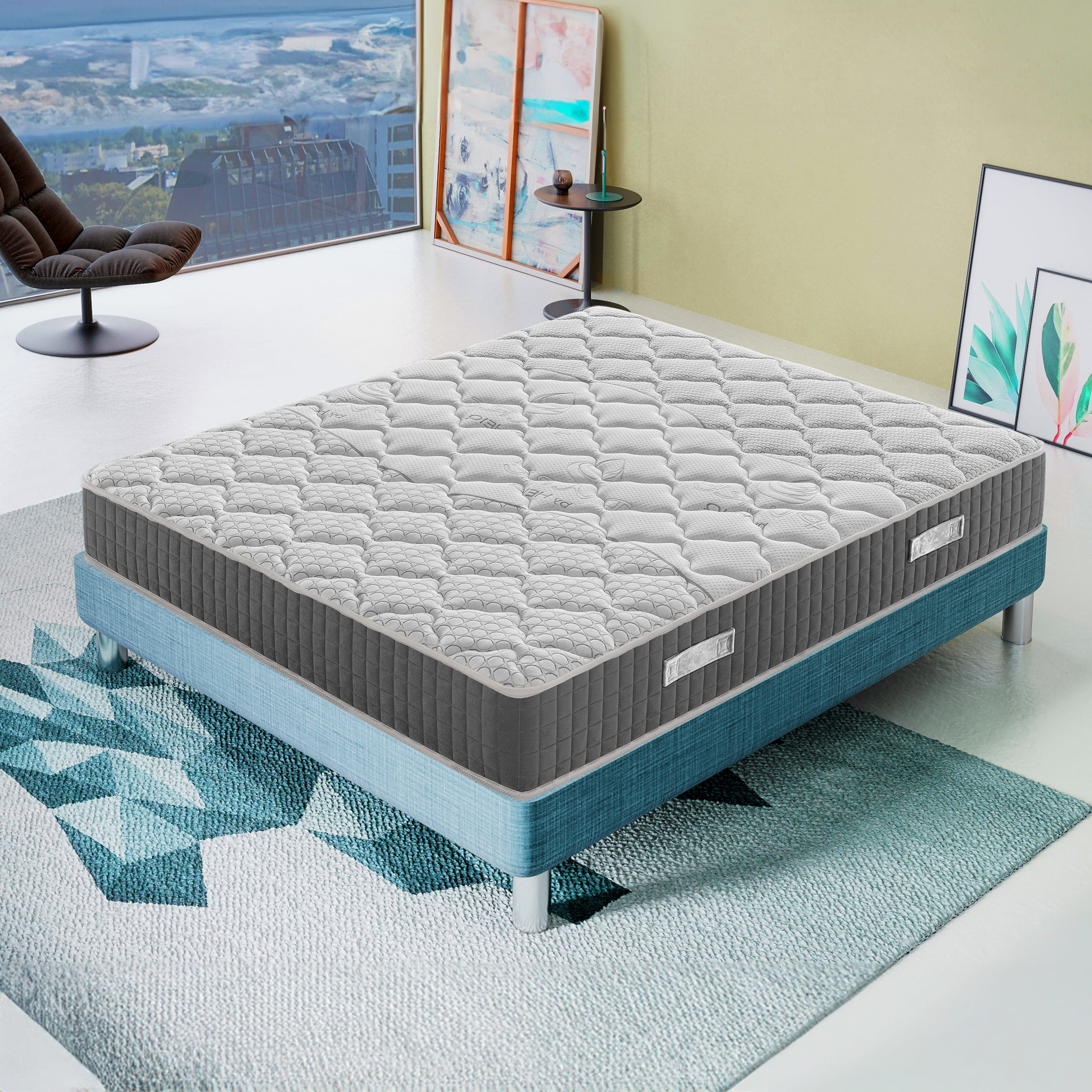Materasso in Memory Foam, Altezza 25 cm, 5 cm Memory Thermico, con Zone di Comfort, Sostegno Medio/Rigido, Massima Traspirazione